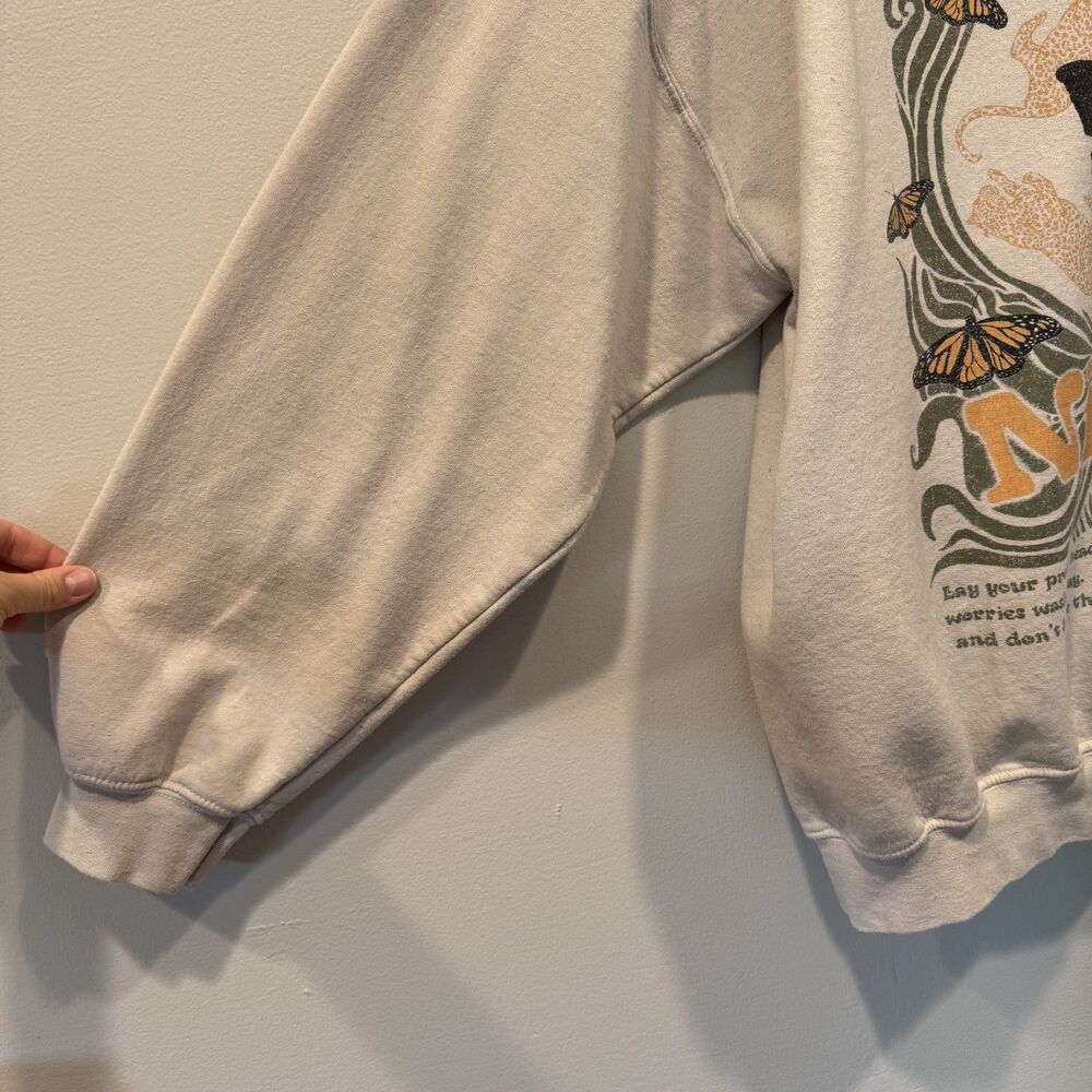 Project Social T Urban Outfitters Sweatshirt Good Night Butterfly Graphic L/XL - Picture 5 of 7